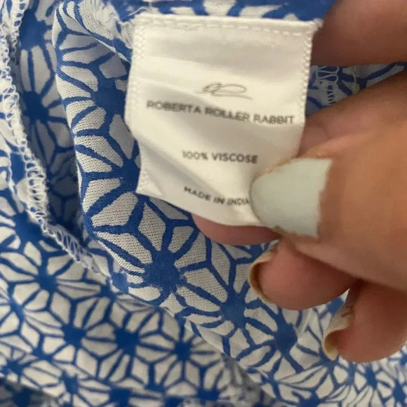 Roller Rabbit Blue Fringe Patterned Top - Picture 5 of 7